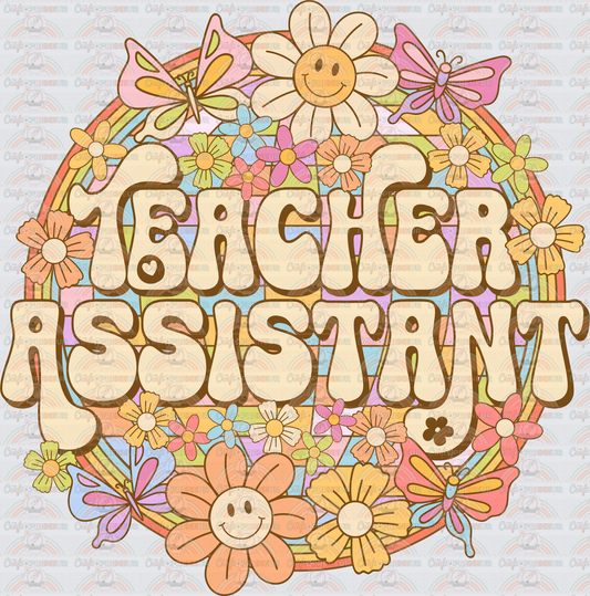 School_Jobs_Teacher Assistant_Groovy_Florals_Disco Ball_Pastels_REtro