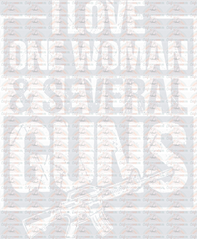 USA_2A_Second Ammendment_Guns_I Love One Woman and Several Guns_White