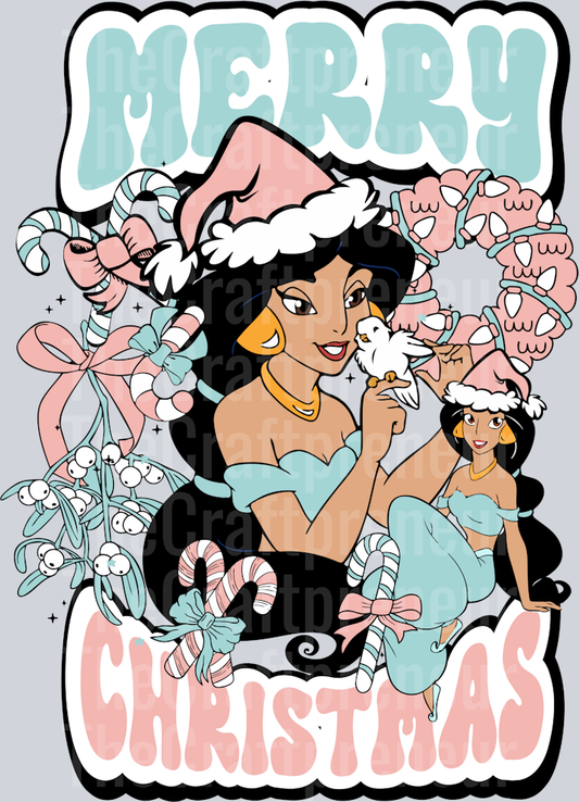 Desert Princess Pink Christmas Front & Back (Back) DTF Transfer