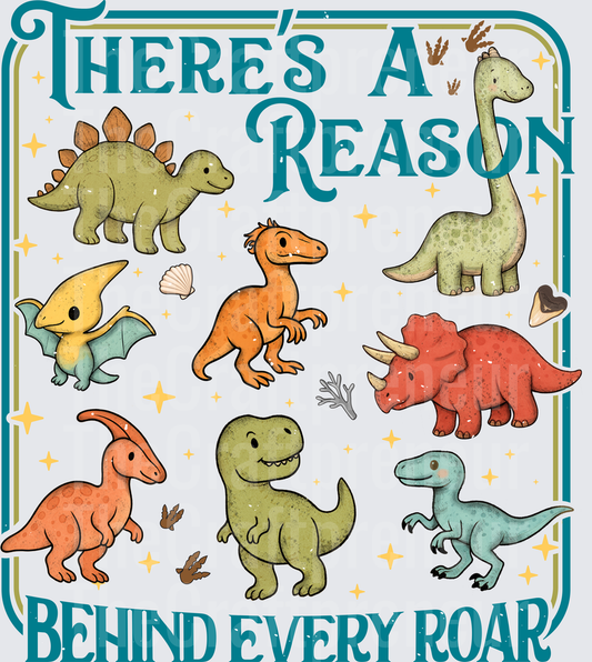 School_Jobs_SLP_Speech Langauge Pathology_Dinsosaur_Retro Frame_Communication_Non Verbal_Autism_Behavioral Therapy_Theres a Reason Behind Every Rawr