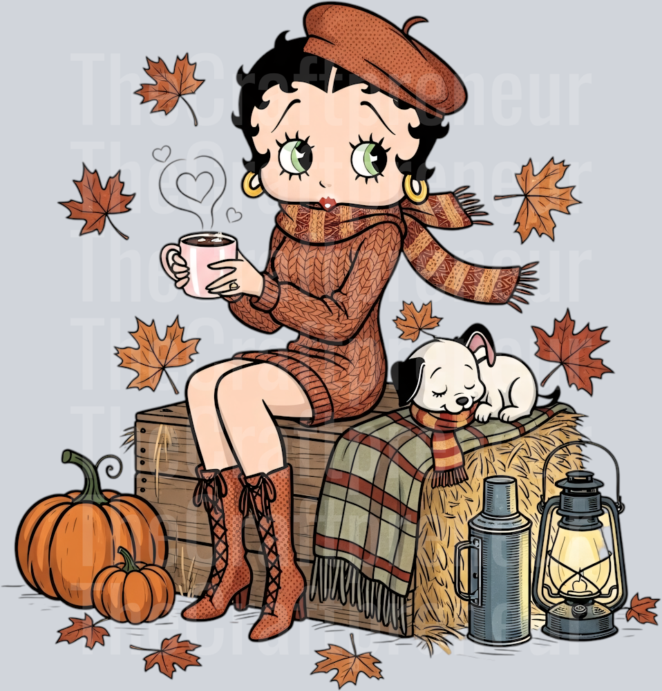 Betty Boop Fall Coffee DTF Transfer