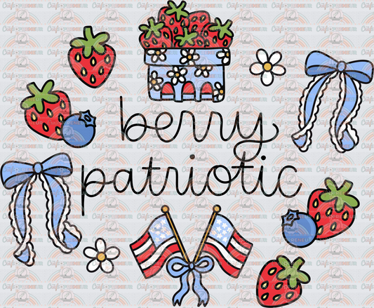 Summer_Fruit_Berry_USA_Patriotic_4th of July_Strawberry_Coquette Bow_Cottage Core