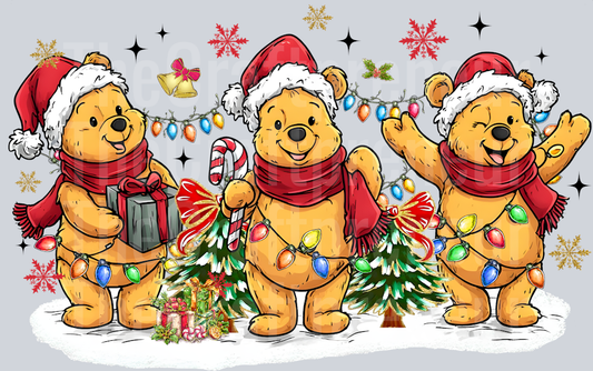 Bear with Lights Trio DTF Transfer
