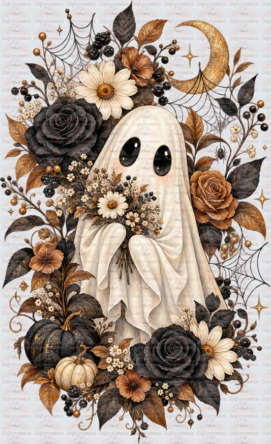 002_Halloween_Ghost_Sleeve Set_Vintage_Gothic_Roses_Florals_Front