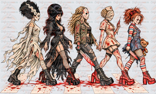 Halloween_Horror_Girly_The Beatles_Crosswalk_Bride of Frankenstein_Jason_Nurse_Chucky