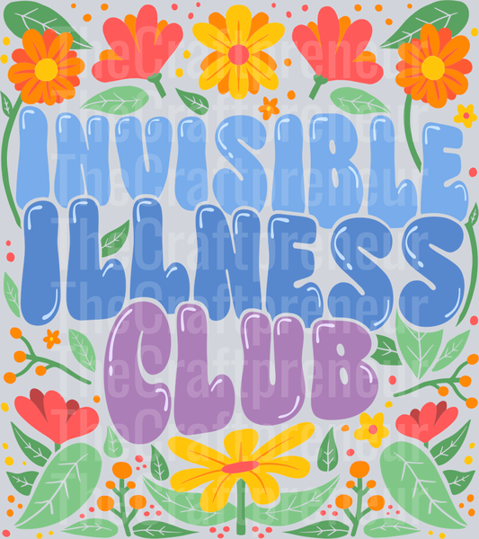 Invisible Illness Club Groovy Florals DTF Transfer