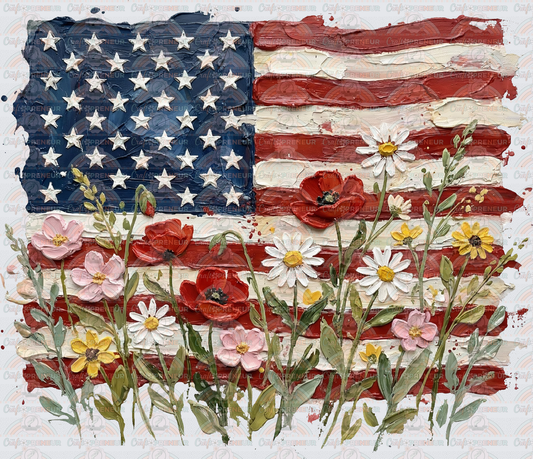 USA_4th of July_Flag_Faux Paint_Florals