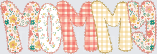 002_Family_Name Set_Mama_Grandparent_Preppy_Orange_Gingham_Grand Millenial_mommy