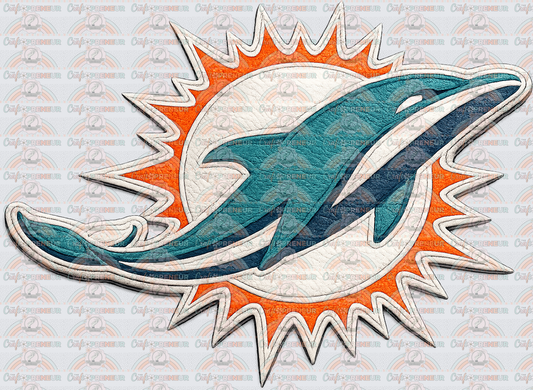 Faux Leather Patch_Miami_Dolphins