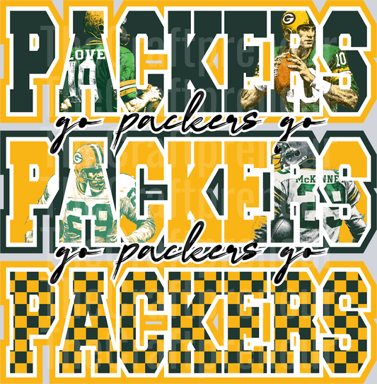Green Bay Packers Varsity Team Stack DTF Transfer