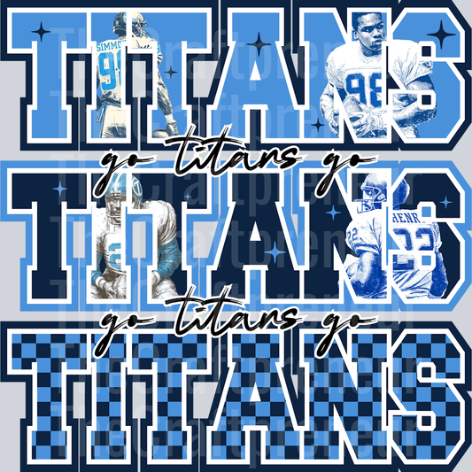 Tennessee Titans Varsity Team Stack DTF Transfer