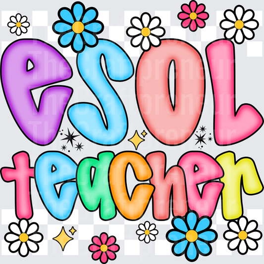 002_School_Teacher_B2S_Checkerboard_Retro_Typography_ESOL_White