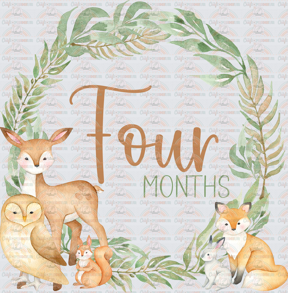 002_Family_Infant_Milestones_Woodland Cute Milestones_Deer_Fox_Squiirrel_4 Months
