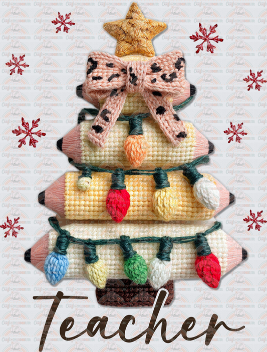 XMAS_School_Jobs_Teacher_Faux Crochet_Pencil_Christmas Tree