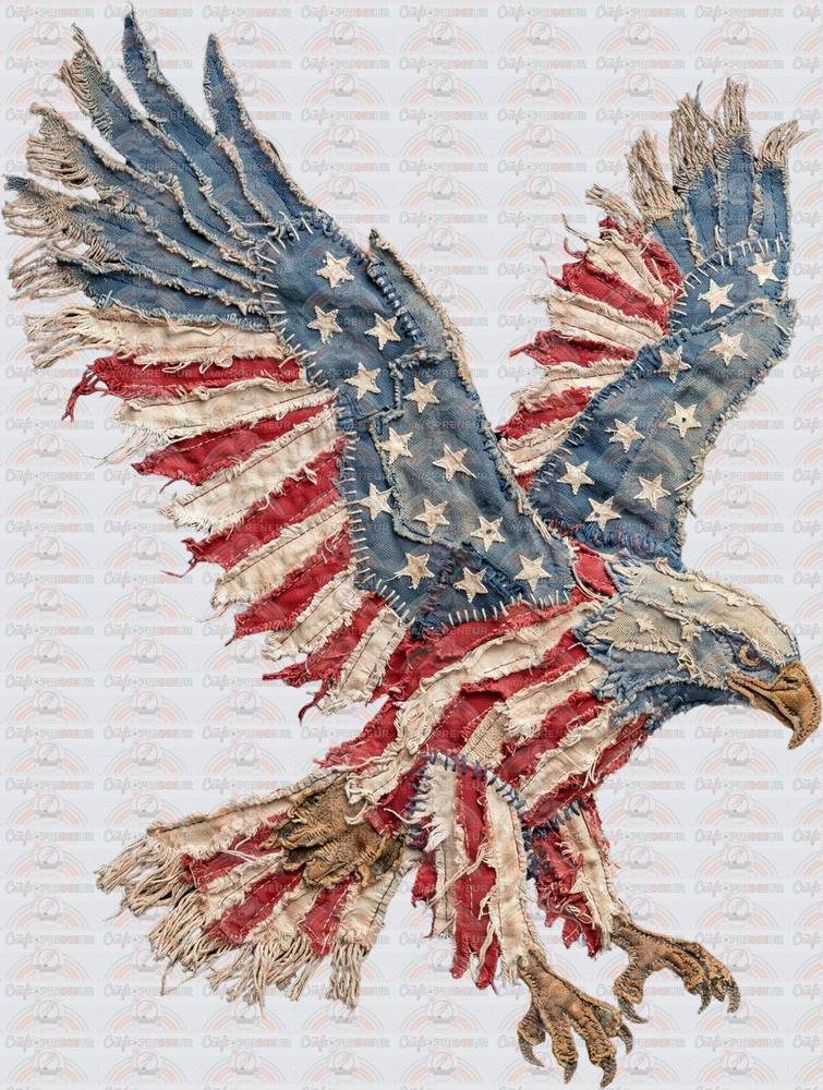 USA_Patchwork_Eagle_Open Wing_Denim