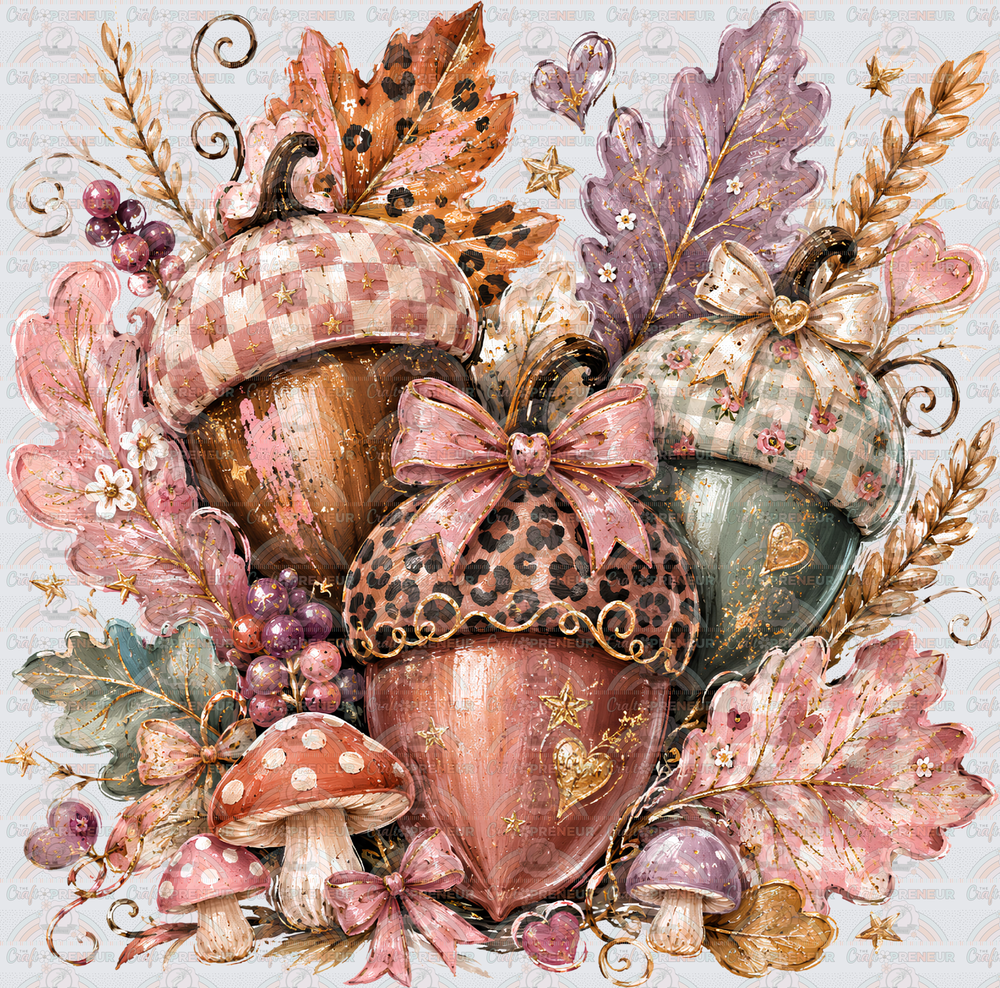 Fall_Acorns_Girly_Faux Paint_Preppy_BoHo