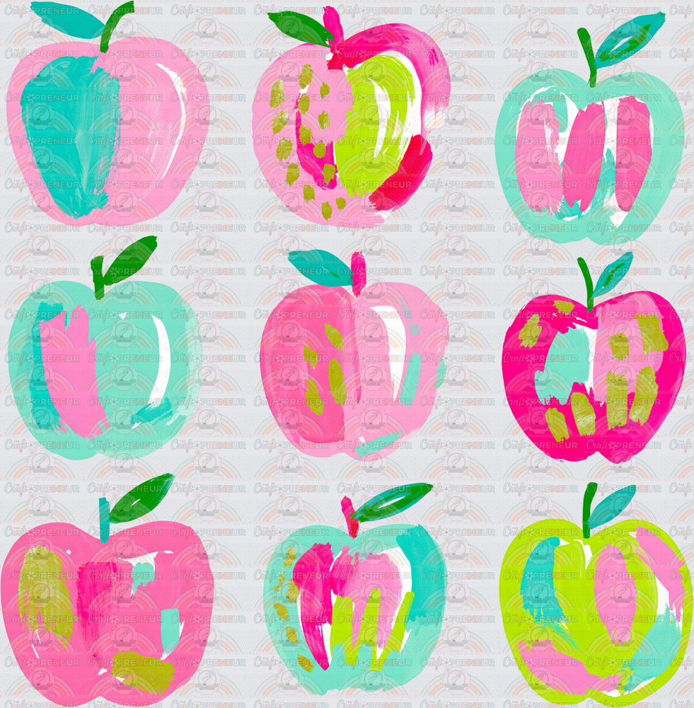 School_Jobs_Teacher_Preppy_Coastal_Apples_LP_Brush Stroke_Grid