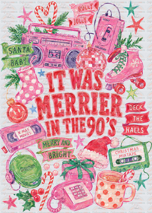 001_XMAS_90s_Y2K_Nostalgia_It Was Merrier in the 90s_Casette Tape_House Phone VHS_Brush Stroke_Preppy_Pink Christmas_Sketch_Back