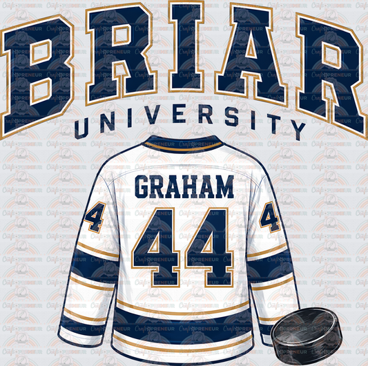 Books_Off Campus_Bookish_Hockey Romance_Briar University_Graham_44_Varsity_Jersey_Puck