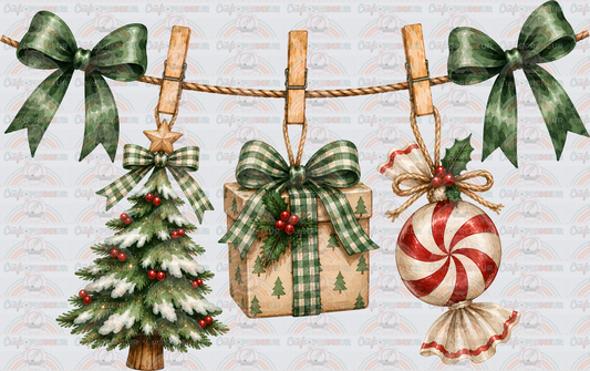 002_XMAS_Christmas_Clothes Line_Coquette Bow_Minimalist_Image Bundle_Christmas Tree_Present_Candy