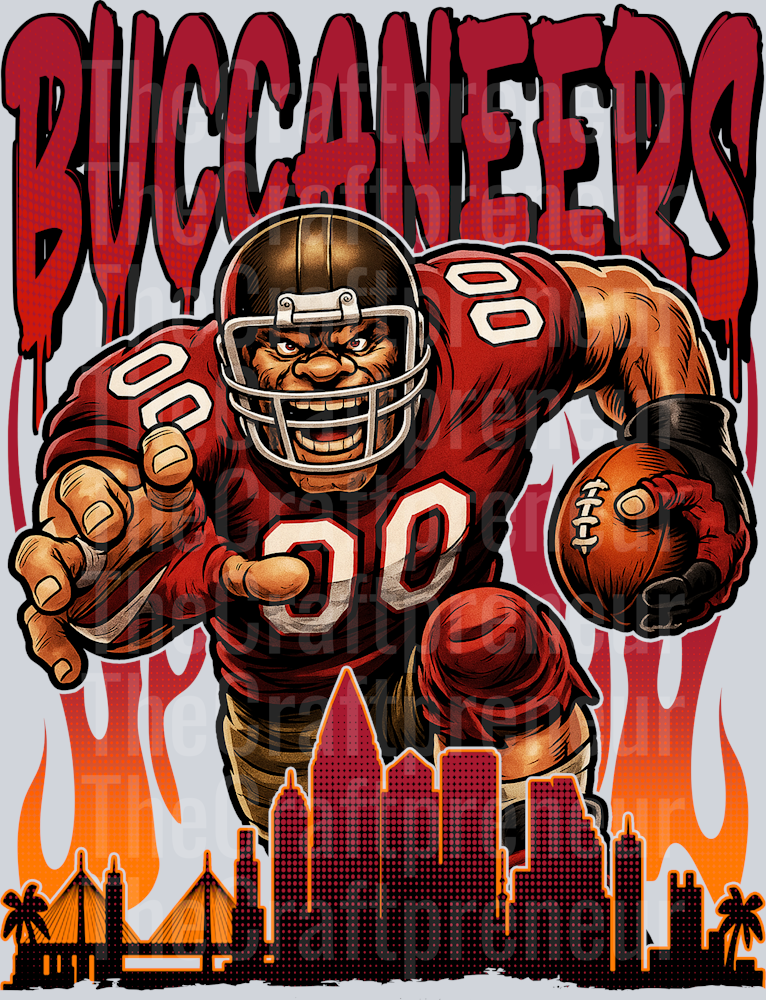 Buccaneers Drip Skyline DTF Transfer