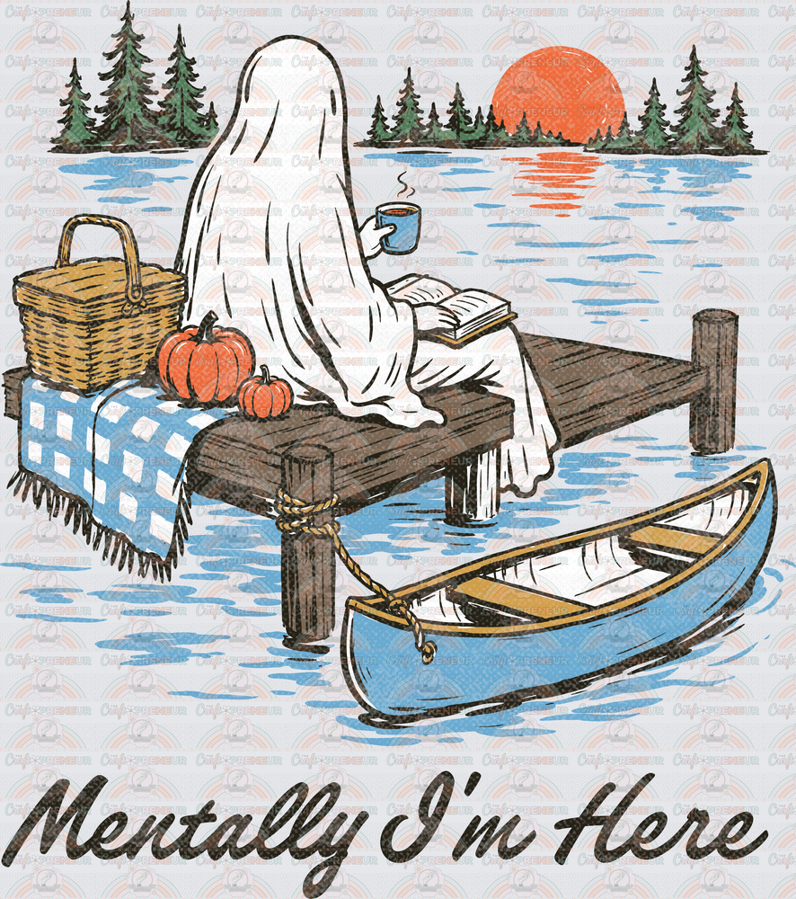 Halloween_Camping_Ghosts_Outdoors_Nature_Canoe_Mentally Im Here_Distressed