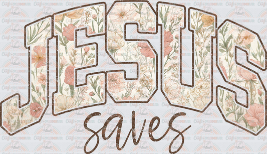 002_Faith_Varsity_Floral_Boho_Bible Verse_Set_Jesus Saves_Dark
