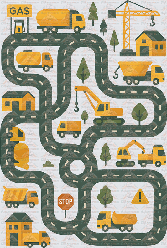 001_Dad_Father_Fathers Day_Road Map_Massage Shirt_Trucks_Matchbox Cars_Kids_Back