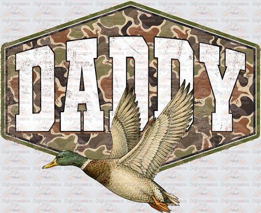 002_Family_Name Set_Dad_Father_Fathers Day_Camo_Hunting_Mallard_Ducks_Badge_DADDY