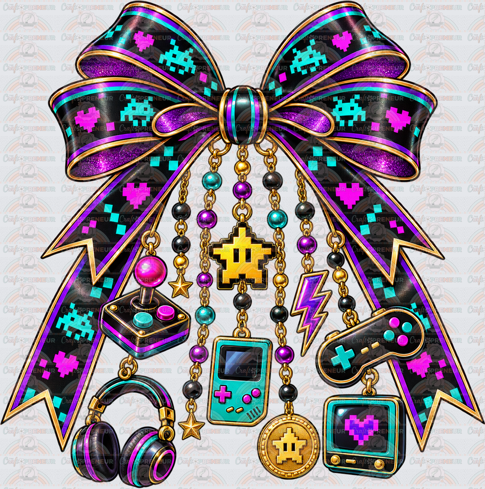Hobbies_Gaming_Videogames_Y2K_Retro_Coquette Bow_Charm Bow