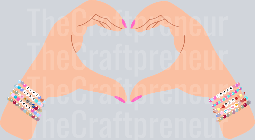 TS Heart Hands Bracelets DTF Transfer