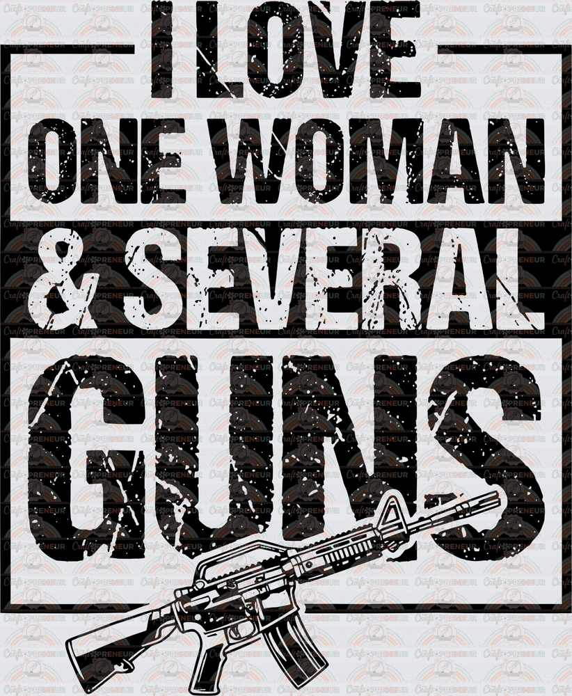 USA_2A_Second Ammendment_Guns_I Love One Woman and Several Guns_Black