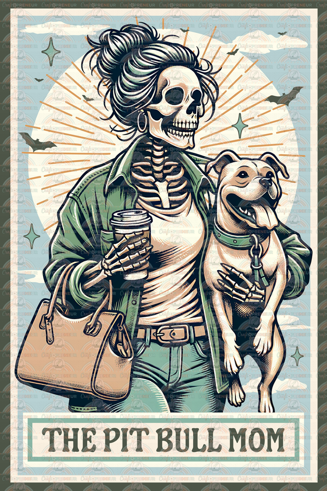 Dogs_Dog Mom_Breeds_Pit Bull_Bully Breed_Tarot Card_Pit Bull Mom_V1