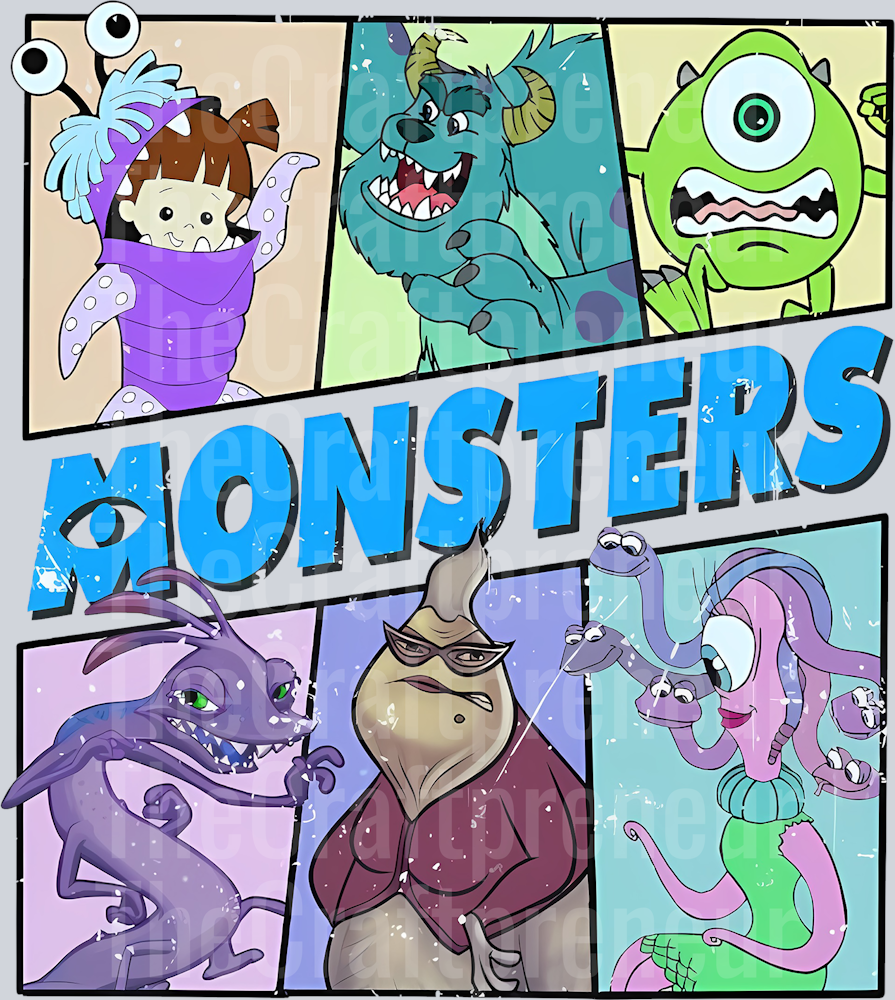 Monster Comic Book Distressed DTF Trandfer