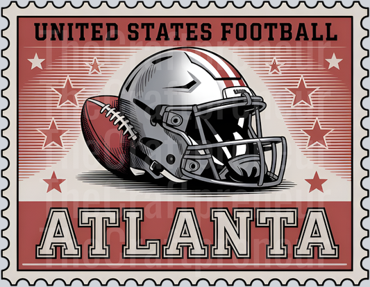 Atlanta Football US Postage Stamp DTF Transfer