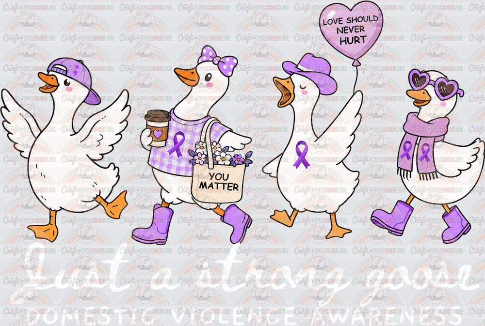 Causes_Domestic Violence_Awareness_Goose_Just a Strong Goose_Domestic Violence Awareness_White