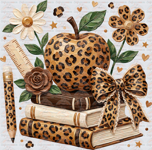 002_School_Jobs_Teacher_Faux Paint_Cheetah_Neutral Bundle_Teacher Things_Books_Apple