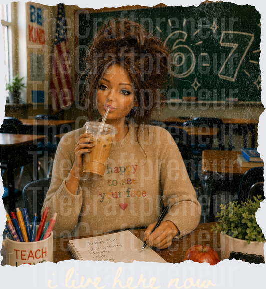 School_Jobs_School_Teacher_Ratchet Barbie_Brunette_I Live Here Now_67_Classroom_Lesson Plan_Iced Coffee_White