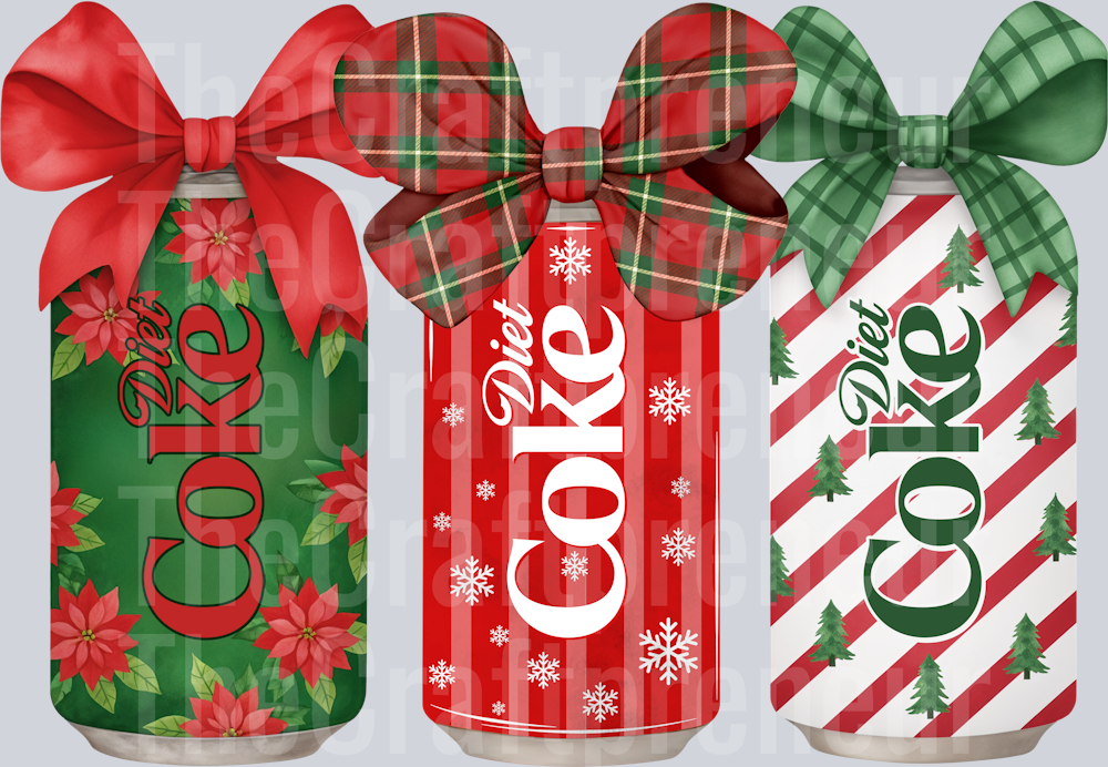 Diet Coke for Christmas Coquette Bow DTF Transfer