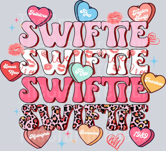 TS Candy Heart Valentine Stack DTF Transfer