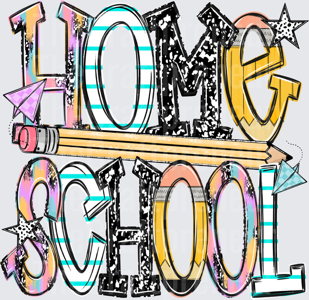 School_Homeschool_SAHM_Stay at Home Mom_Mama_Pencil_Typography
