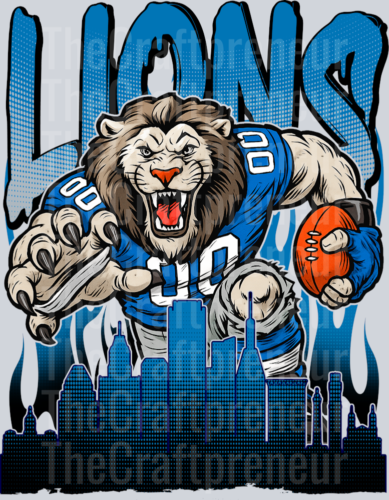 Lions Drip Skyline DTF Transfer