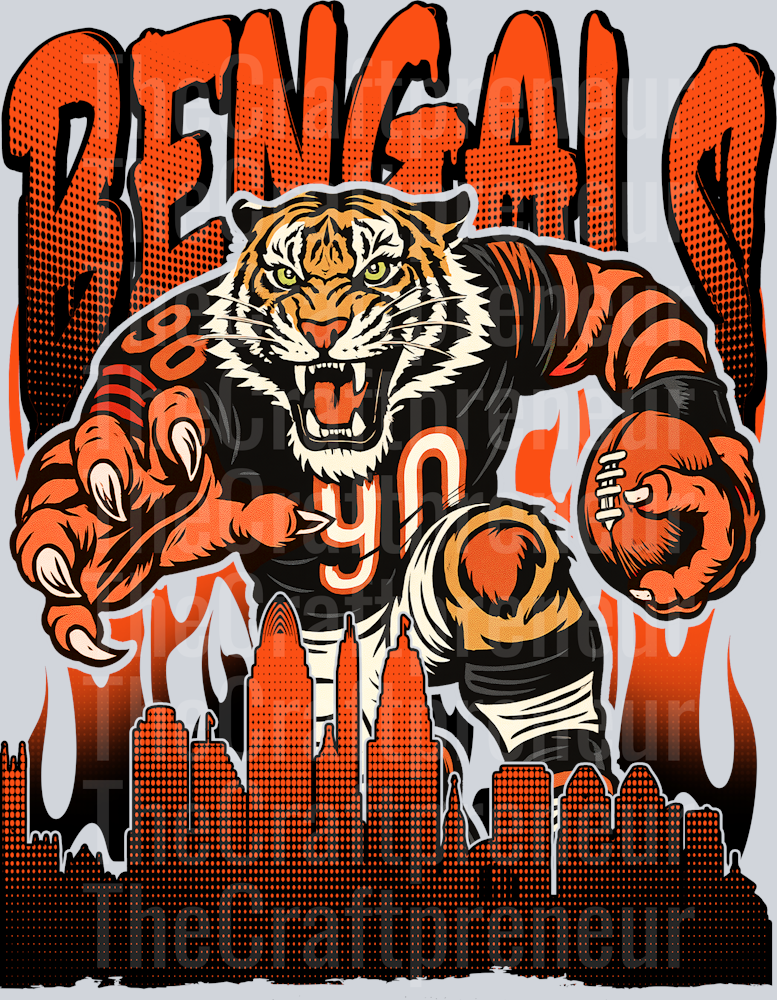 Bengals Drip Skyline DTF Transfer