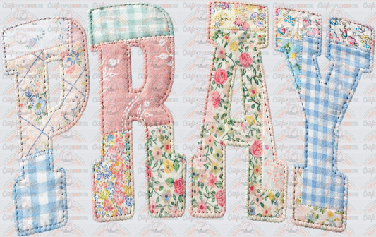 002_Faith_Patchwork_Varsity_Cottage Core_Gingham_Girly_Matching Set_Microflorals_Pray