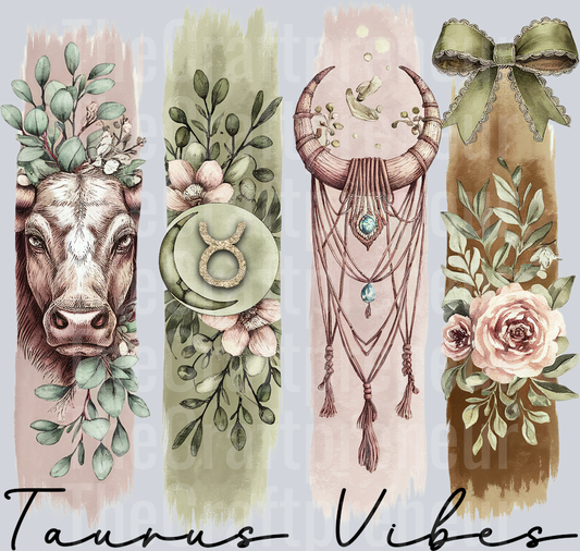 Taurus Boho Zodiac DTF Transfer