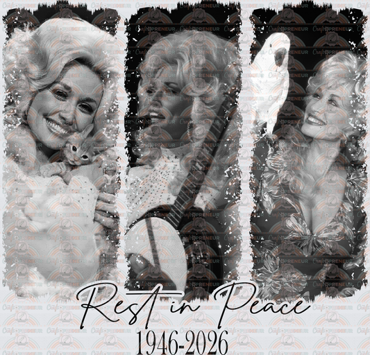 Music_Country Music_Dolly Parton_Black and White_Vintage_Canvas_RIP