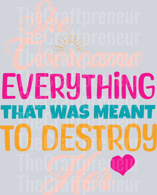 (Set!) PowHERful Inspirational Set Girly Color (Back) DTF Transfer