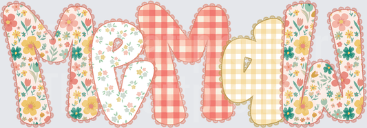 002_Family_Name Set_Mama_Grandparent_Preppy_Orange_Gingham_Grand Millenial_memaw