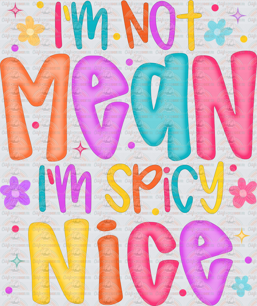 Sarcasm_Girly_Im Not Mean Im Spicy Nice_Typography
