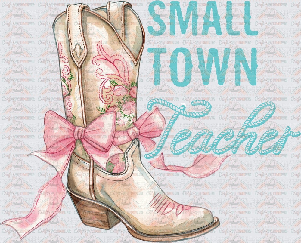 School_Jobs_Teacher_Western_Cowboy Boots_Coquette Bow_Rope Script_Girly_Preppy